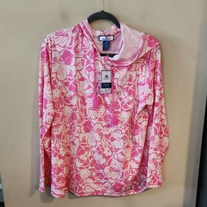 Pink and White Floral Sweatshirt with Long Sleeves NWT